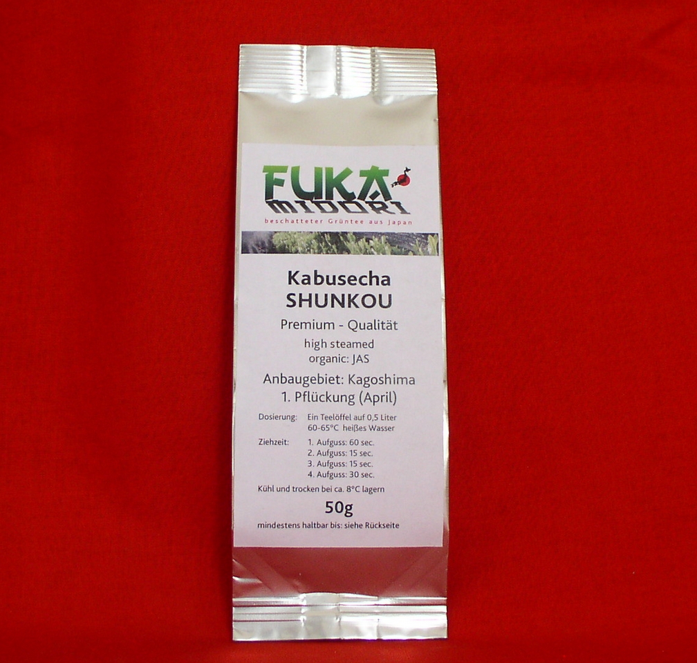 Kabusecha Fuka Midori "SHUNKOU", organic, 1. Pflückperiode April, 50g